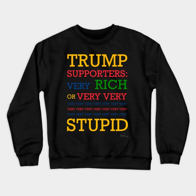 Rich or Stupid Crewneck Sweatshirt by taaman